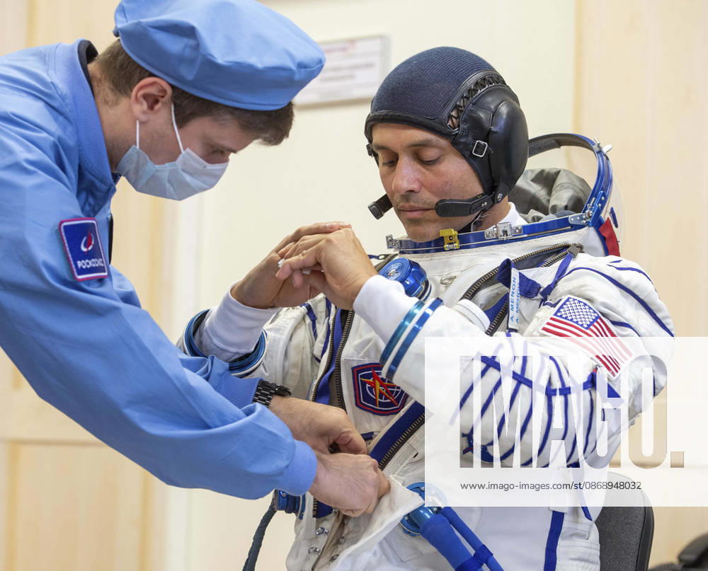 Baikonur, Kazakhstan. 14 July, 2026. NASA astronaut Anil Menon is helped into his Russian Sokol suit at the Baikonur Cosmodrome before the Expedition 75 launch, July 14, 2026 in Baikonur, Kazakhstan. He launched to the International Space Station later that day. Baikonur Kazakhstan - ZUMAp138 20261008_zaa_p138_009