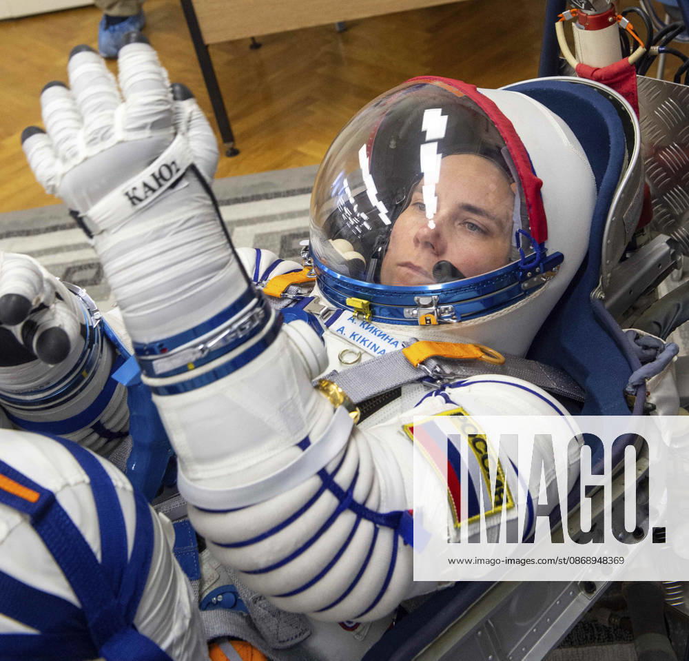 Baikonur, Kazakhstan. 14 July, 2026. Roscosmos cosmonaut Anna Kikina has her Sokol suit pressure checked at the Baikonur Cosmodrome before the Expedition 75 launch, July 14, 2026 in Baikonur, Kazakhstan. She launched to the International Space Station later that day. Baikonur Kazakhstan - ZUMAp138 20261008_zaa_p138_021