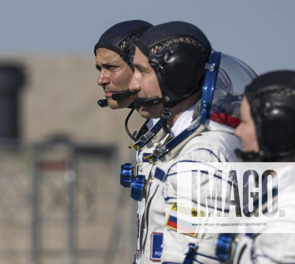 Baikonur, Kazakhstan. 14 July, 2026. NASA astronaut Anil Menon, left, and Roscosmos cosmonauts Pyotr Dubrov and Anna Kikina arrive at the launch pad to board the Soyuz MS-29 spacecraft at the Baikonur Cosmodrome, July 14, 2026 in Baikonur, Kazakhstan. The trio launched to the International Space Station. Baikonur Kazakhstan - ZUMAp138 20261008_zaa_p138_043