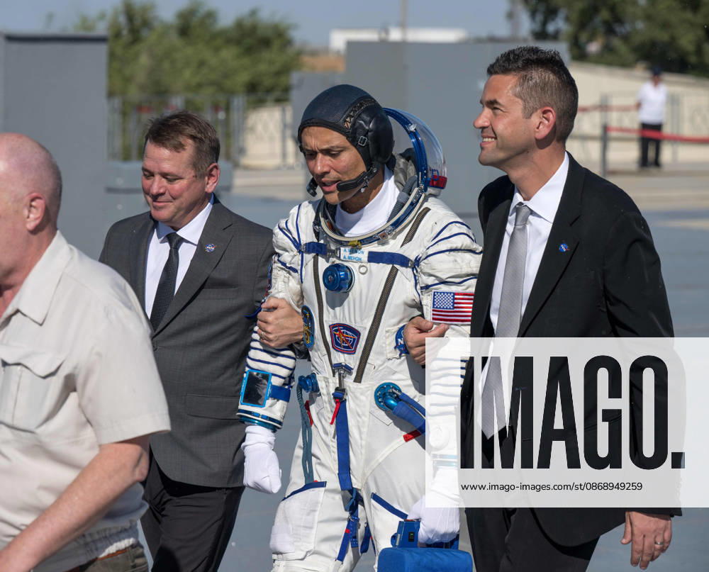 Baikonur, Kazakhstan. 14 July, 2026. NASA astronaut Anil Menon walks with NASA Deputy Administrator Matt Anderson, left, and NASA Administrator Jared Isaacman to board the Soyuz MS-29 spacecraft at the Baikonur Cosmodrome, July 14, 2026 in Baikonur, Kazakhstan. Menon launched to the International Space Station with Anna Kikina and Pyotr Dubrov. Baikonur Kazakhstan - ZUMAp138 20261008_zaa_p138_071