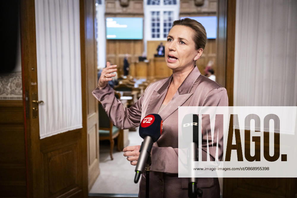 Denmark Opening Debate: Danish Prime Minister Mette Frederiksen answers questions after the opening debate of the Danish Parliament, the Folketing, at Christiansborg Palace in Copenhagen on Thursday, October 8, 2026. Photo by Nils Meilvang, Scanpix 2026, Copenhagen, Denmark