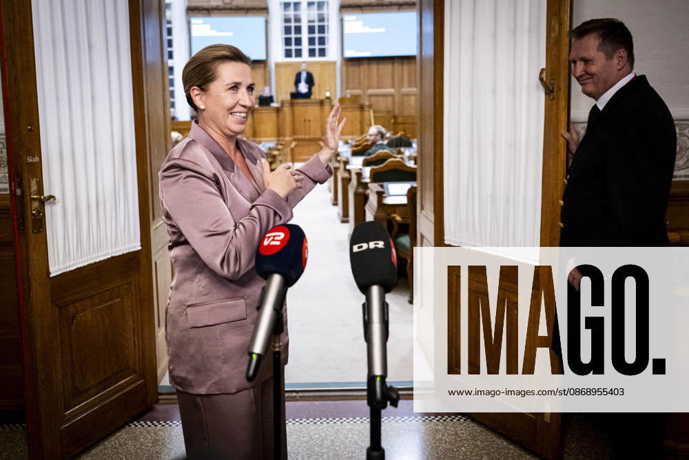 Denmark Opening Debate: Danish Prime Minister Mette Frederiksen answers questions after the opening debate of the Danish Parliament, the Folketing, at Christiansborg Palace in Copenhagen on Thursday, October 8, 2026. Photo by Nils Meilvang, Scanpix 2026, Copenhagen, Denmark