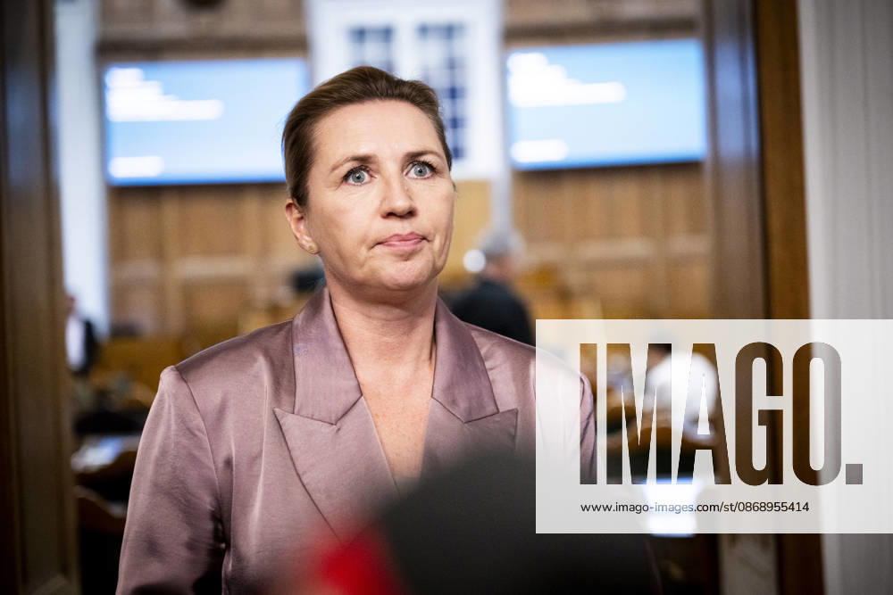 Denmark Opening Debate: Danish Prime Minister Mette Frederiksen answers questions after the opening debate of the Danish Parliament, the Folketing, at Christiansborg Palace in Copenhagen on Thursday, October 8, 2026. Photo by Nils Meilvang, Scanpix 2026, Copenhagen, Denmark