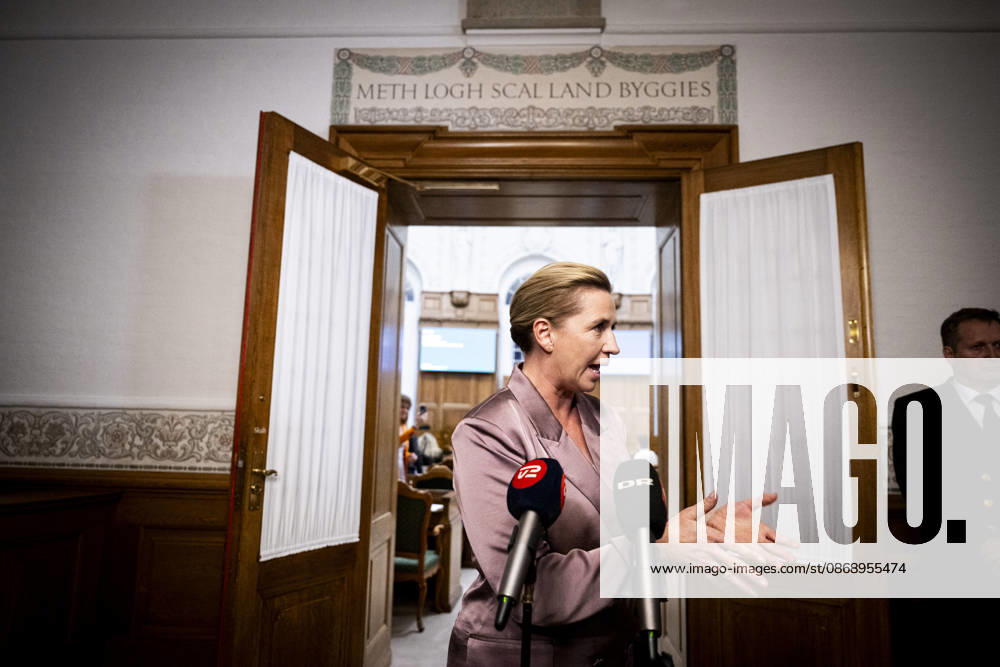 Denmark Opening Debate: Danish Prime Minister Mette Frederiksen answers questions after the opening debate of the Danish Parliament, the Folketing, at Christiansborg Palace in Copenhagen on Thursday, October 8, 2026. Photo by Nils Meilvang, Scanpix 2026, Copenhagen, Denmark