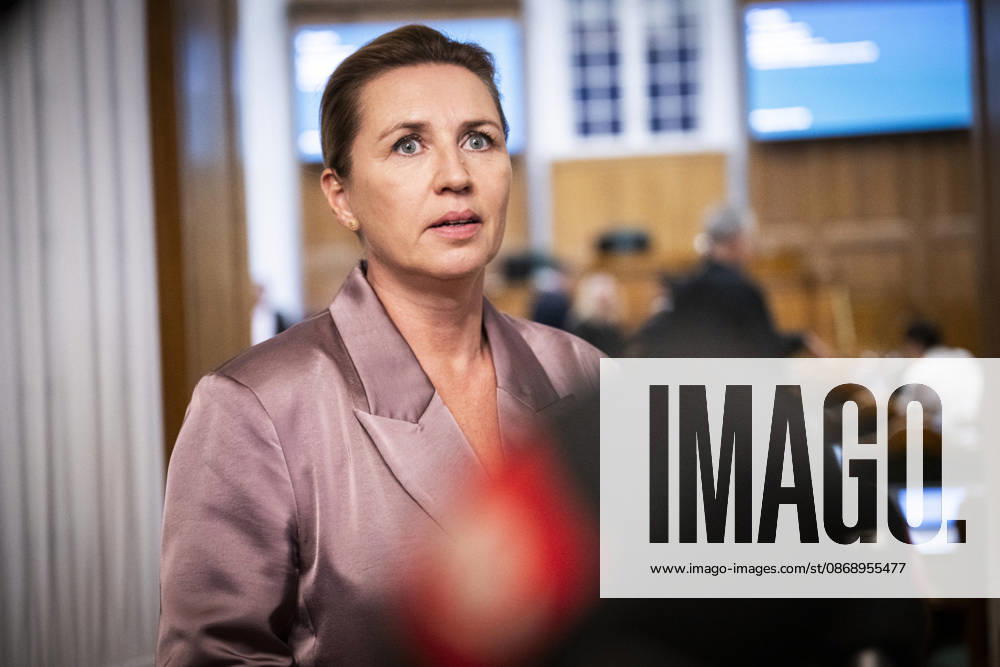 Denmark Opening Debate: Danish Prime Minister Mette Frederiksen answers questions after the opening debate of the Danish Parliament, the Folketing, at Christiansborg Palace in Copenhagen on Thursday, October 8, 2026. Photo by Nils Meilvang, Scanpix 2026, Copenhagen, Denmark
