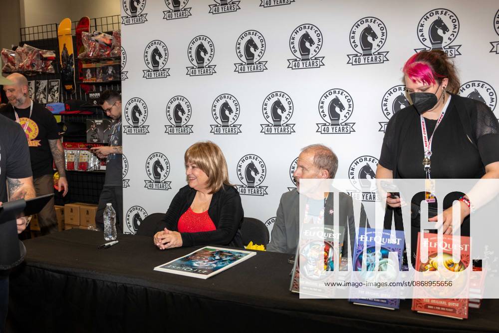 New York, NY- September 25: Wendy Pini & Richard Pini at New York City Comic Con Opening on October 8,2026 . Credit: Camara Porter USA - ZUMAa123 20261008_zaa_a123_049