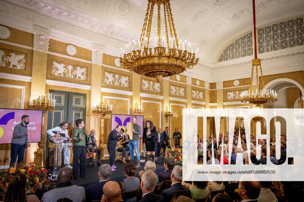 Palace Queen Maxima presented the 2026 Appeltjes van Oranje awards at palace Noordeinde in The Hague. Winner Mega D youth foundation Â