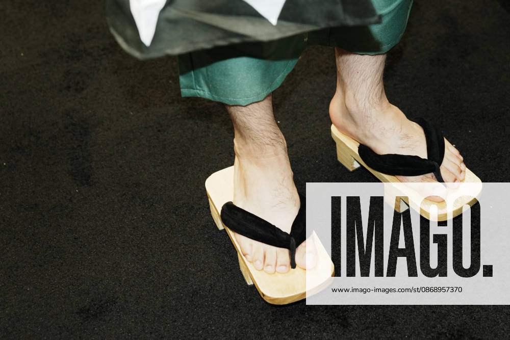 An attendee in Japanese inspired sandals at the 2026 New York Comic Con at the Javits Center on October 8, 2026 in New York. New York USA - ZUMAb148 20261008_zap_b148_057