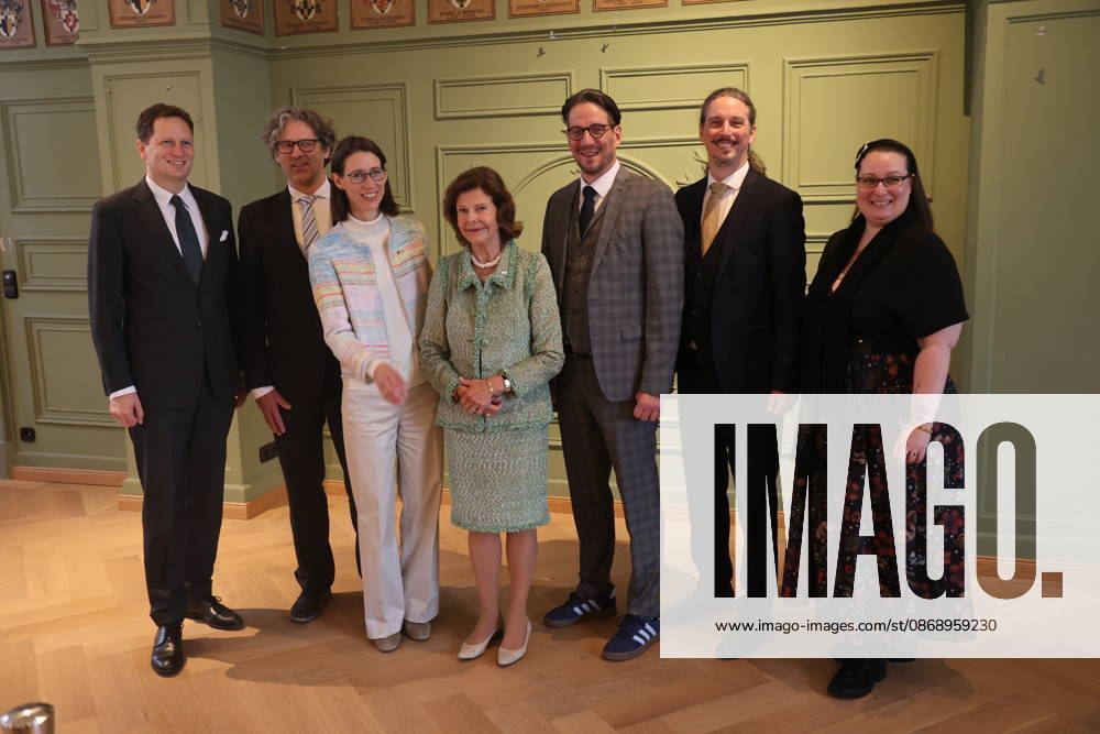 Georg Friedrich, Prince of Prussia; Philipp Haug; Countess Bettina Bernadotte; Queen Silvia of Sweden; Count Björn Bernadotte; Count Christian Bernadotte; and Countess Diana Bernadotte at the Mentor Foundation’s anniversary celebration on Mainau Island, Mainau