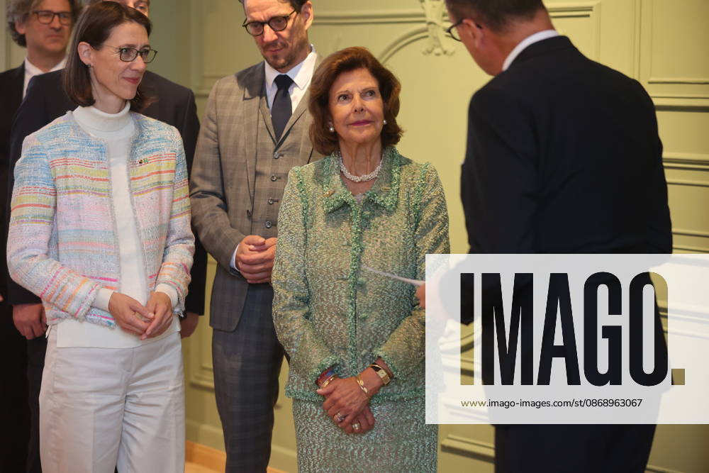 Countess Bettina Bernadotte, Count Björn Bernadotte, Queen Silvia of Sweden, and Uli Burchhardt at the Mentor Foundation’s anniversary celebration on Mainau Island, Mainau