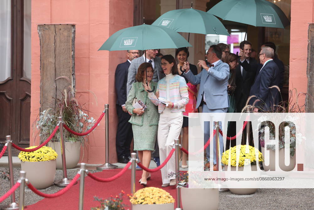 Queen Silvia of Sweden, Countess Bettina Bernadotte, and Count Björn Bernadotte at the Mentor Foundation’s anniversary celebration on Mainau Island, Mainau
