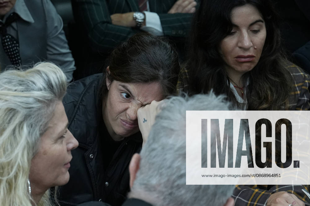 Closing arguments begin in the Maradona s death in Argentina SAN ISIDRO, ARGENTINA - OCTOBER 8: Dalma Maradona (C), daughter of Diego Maradona, reacts as prosecutors and plaintiff attorneys present their closing arguments before Oral Criminal Court No. 7 in San Isidro, Argentina on October 8, 2026. The trial has entered its final stage, with the accusing parties seeking severe penalties against seven medical professionals charged with homicide with eventual intent over allegations of negligent and indifferent medical care that contributed to Maradona’s death. Luciano Gonzalez Anadolu San Isidro Argentina. Editorial use only. Please get in touch for any other usage.