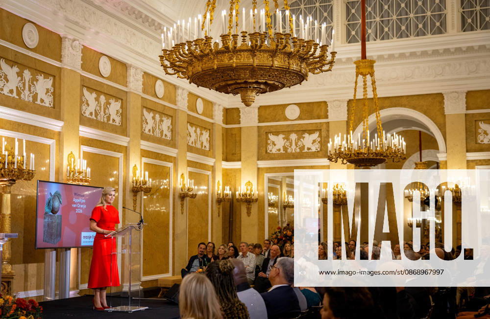 Presentation of the Appeltjes van Oranje awards. The Hague, The Netherlands. 8 Oct 2026 Queen Maxima at the presentation of the Appeltjes van Oranje awards at Noordeinde Palace in The Hague. The Hague The Netherlands