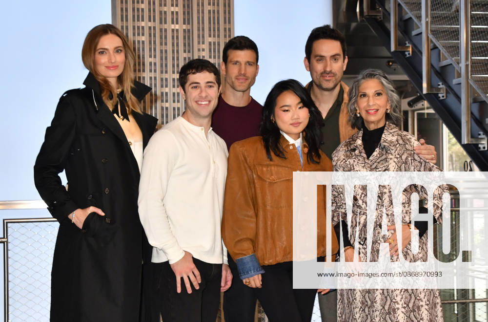 NEW YORK, NY- OCTOBER 8: Allegra Edwards, Jaren Lewison, Parker Young, Helen J. Shen, Ed Weeks and Rose Abdoo at the Empire State Building to Celebrate the Premiere of CBS New Series, Eternally Yours on October 8, 2026 in New York City.