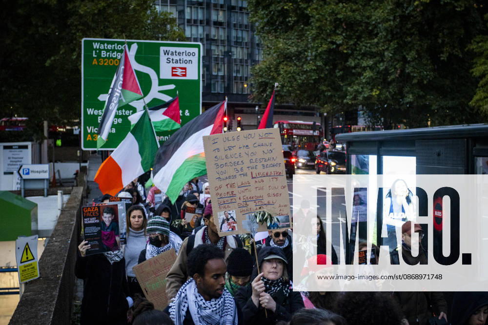 Pro-Palestine Silent Funeral Procession Central London, October 8, 2026 A pro-Palestine silent funeral procession took place in Central London, with demonstrators walking in silence to remember Palestinians killed in the conflict in Gaza. Participants carried Palestinian flags and placards, while some held a coffin and others carried effigies wrapped in burial shrouds, symbolising those killed in the conflict., Credit:Zak Irfan Avalon