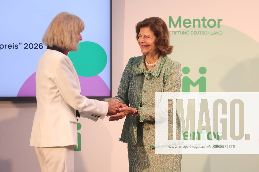 Monika Brandt and Queen Silvia of Sweden at the Mentor Future Prize award ceremony during the Mentor Foundation’s anniversary celebration on Mainau Island, Mainau