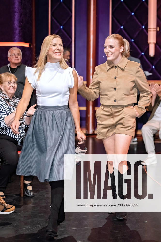 MDR Riverboat singer Stefanie Hertel with her daughter Johanna Mross during the taping of the MDR talk show Riverboat on October 8, 2026, at Mediacity Leipzig 20261008SFL0010