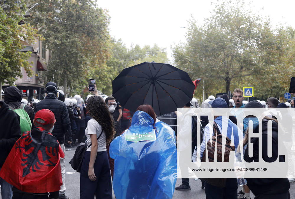 Demonstration Against the Proposed Territorial Reform in Tirana, Albania. Albanian protesters scuffle with anti-riot police during an anti-government protest against the government s administrative and territorial reform, in front of the Parliament building in Tirana, Albania, on October 8, 2026. Light Studio Agency Malton Dibra Tirana Albania