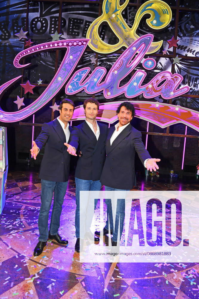 Impulso Tenors German Gholami, Val Mihelcic, and Laszlo Maleczky at the JULIA MUSICAL PREMIERE at the Stage Palladium Theater in Stuttgart on October 8, 2026