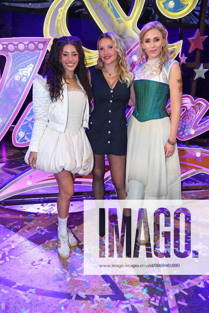 Rita Sebeh (aka Sebeya) as Julia, Evelyn Burdecki, and Sabrina Weckerlin at the JULIA MUSICAL PREMIERE at the Stage Palladium Theater in Stuttgart on October 8, 2026