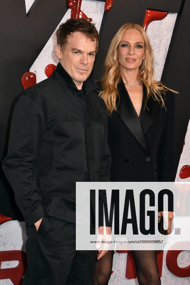 NEW YORK, NY - OCTOBER 8: Michael C. Hall and Uma Thurman at Dexter 20th Anniversary Celebration & Dexter: Resurrection Season 2 premiere at Chelsea Industrial on October 8, 2026 in New York City.