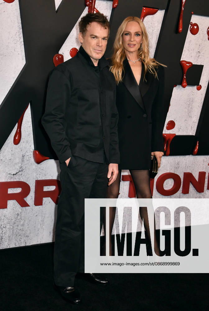 NEW YORK, NY - OCTOBER 8: Michael C. Hall and Uma Thurman at Dexter 20th Anniversary Celebration & Dexter: Resurrection Season 2 premiere at Chelsea Industrial on October 8, 2026 in New York City.