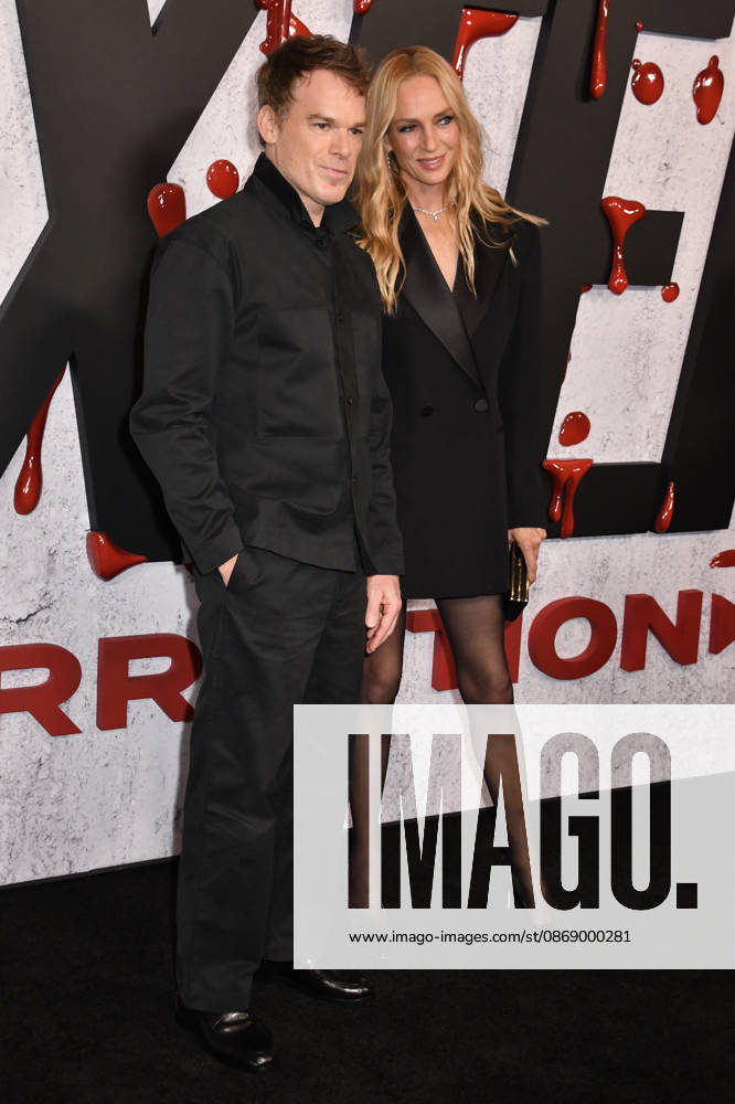 NEW YORK, NY - OCTOBER 8: Michael C. Hall and Uma Thurman at Dexter 20th Anniversary Celebration & Dexter: Resurrection Season 2 premiere at Chelsea Industrial on October 8, 2026 in New York City.