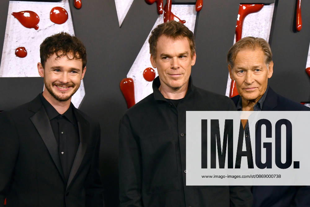 NEW YORK, NY - OCTOBER 8: Jack Alcott, Michawel C. Hall and James Remar at Dexter 20th Anniversary Celebration & Dexter: Resurrection Season 2 premiere at Chelsea Industrial on October 8, 2026 in New York City.