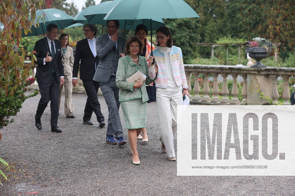 Queen Silvia of Sweden and Countess Bettina Bernadotte at the Mentor Foundation’s anniversary celebration on Mainau Island, Mainau