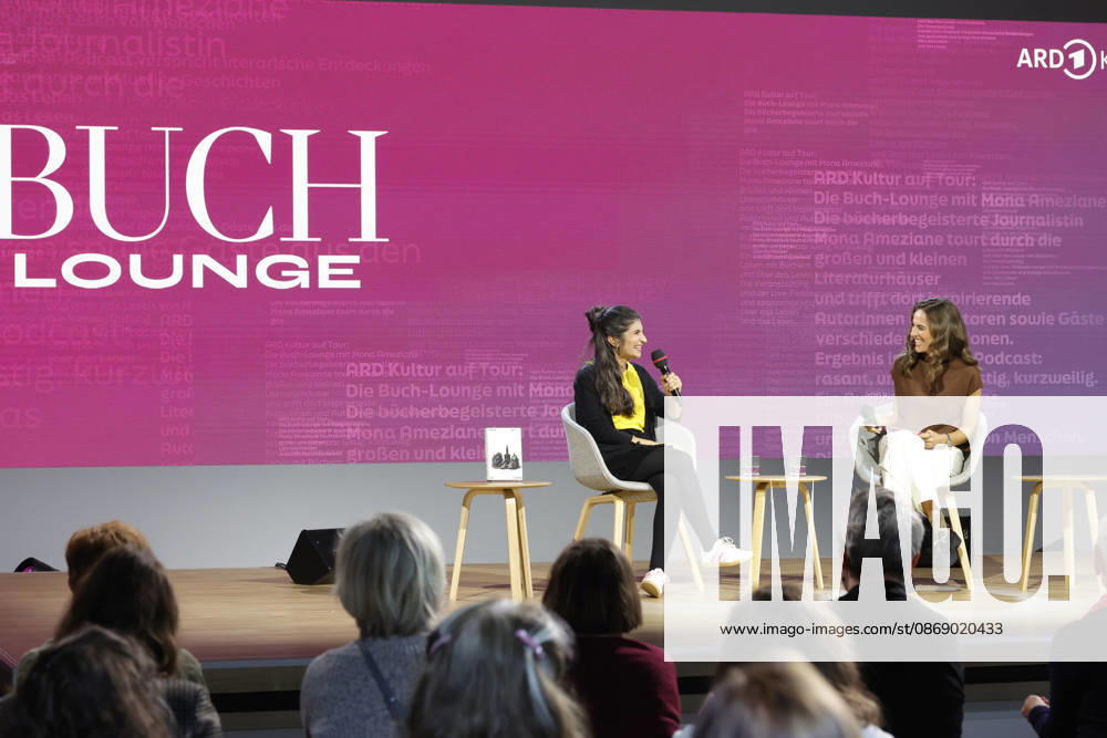 Frankfurt Impressions 10 08 2026 The 78th Frankfurt Book Fair provides a stage for many things here: the Literature Stage, ARD Kultur, the Book Lounge, and the German Book Prize. Winner Shida Bazyar discusses her book *Die Lücken* with host Mona Ameziane. Frankfurt am Main, Hesse, Germany