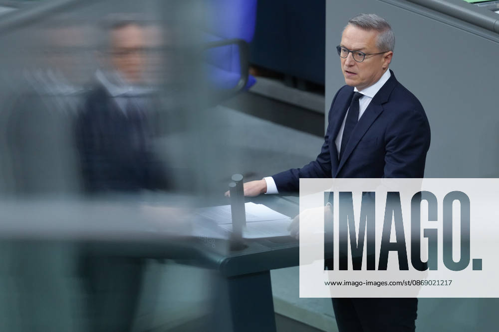 German Bundestag, 100th Plenary Session: A portrait of Dr. Karsten Wildberger, Federal Minister for Digitalization and State Modernization, during his speech on the amendment to the Telecommunications Act at the 100th session of the German Bundestag in Berlin, October 9, 2026, Berlin, Berlin, Germany