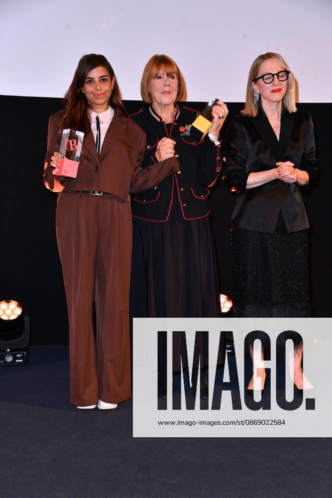 Collien Fernandes, Gisele Pelicot, and Susanna Riethmuller at the 2026 Brigitte Award ceremony at the Kino International in Berlin on October 8, 2026