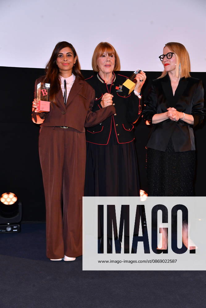 Collien Fernandes, Gisele Pelicot, and Susanna Riethmuller at the 2026 Brigitte Award ceremony at the Kino International in Berlin on October 8, 2026