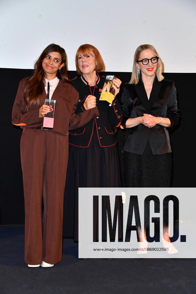 Collien Fernandes, Gisele Pelicot, and Susanna Riethmuller at the 2026 Brigitte Award ceremony at the Kino International in Berlin on October 8, 2026