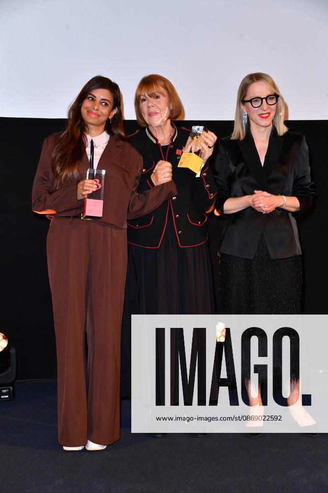 Collien Fernandes, Gisele Pelicot, and Susanna Riethmuller at the 2026 Brigitte Award ceremony at the Kino International in Berlin on October 8, 2026