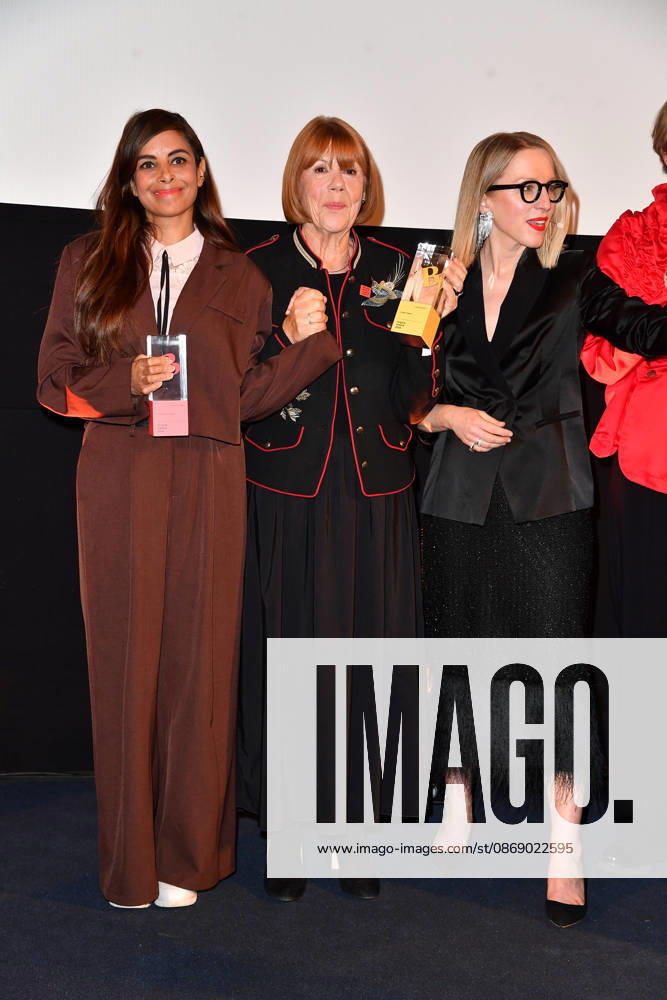 Collien Fernandes, Gisele Pelicot, and Susanna Riethmuller at the 2026 Brigitte Award ceremony at the Kino International in Berlin on October 8, 2026
