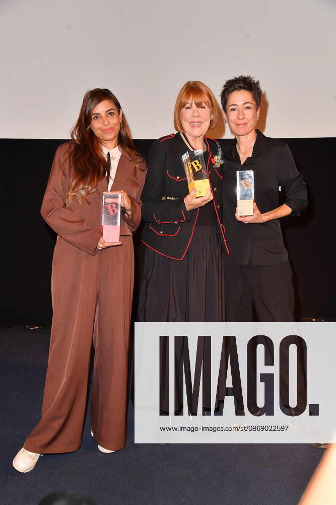 Collien Fernandes, Gisele Pelicot, and Dunja Hayali at the 2026 Brigitte Award ceremony at the Kino International in Berlin on October 8, 2026