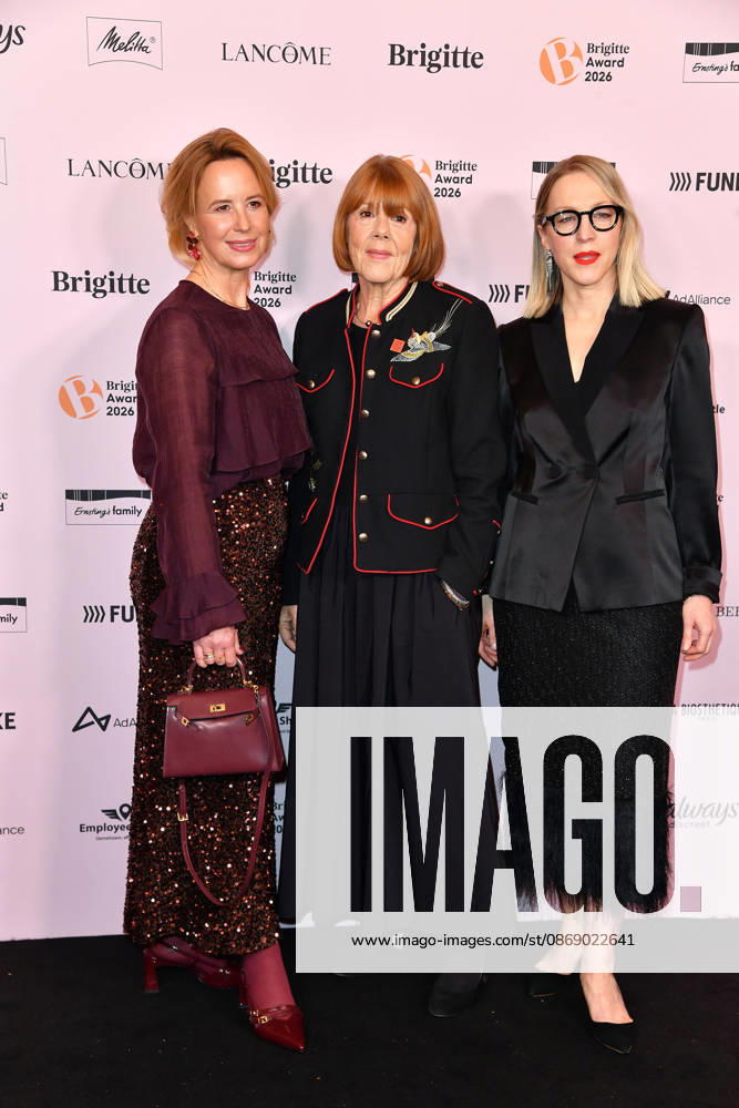 Julia Becker, Gisele Pelicot, and Susanna Riethmuller at the 2026 Brigitte Award ceremony at the Kino International in Berlin on October 8, 2026