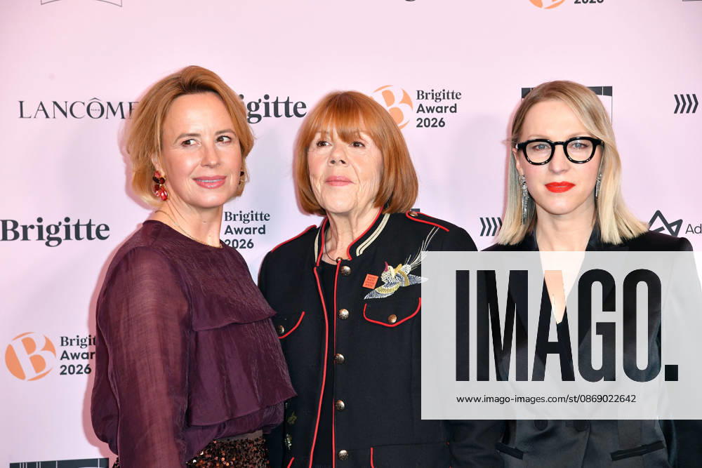 Julia Becker, Gisele Pelicot, and Susanna Riethmuller at the 2026 Brigitte Award ceremony at the Kino International in Berlin on October 8, 2026