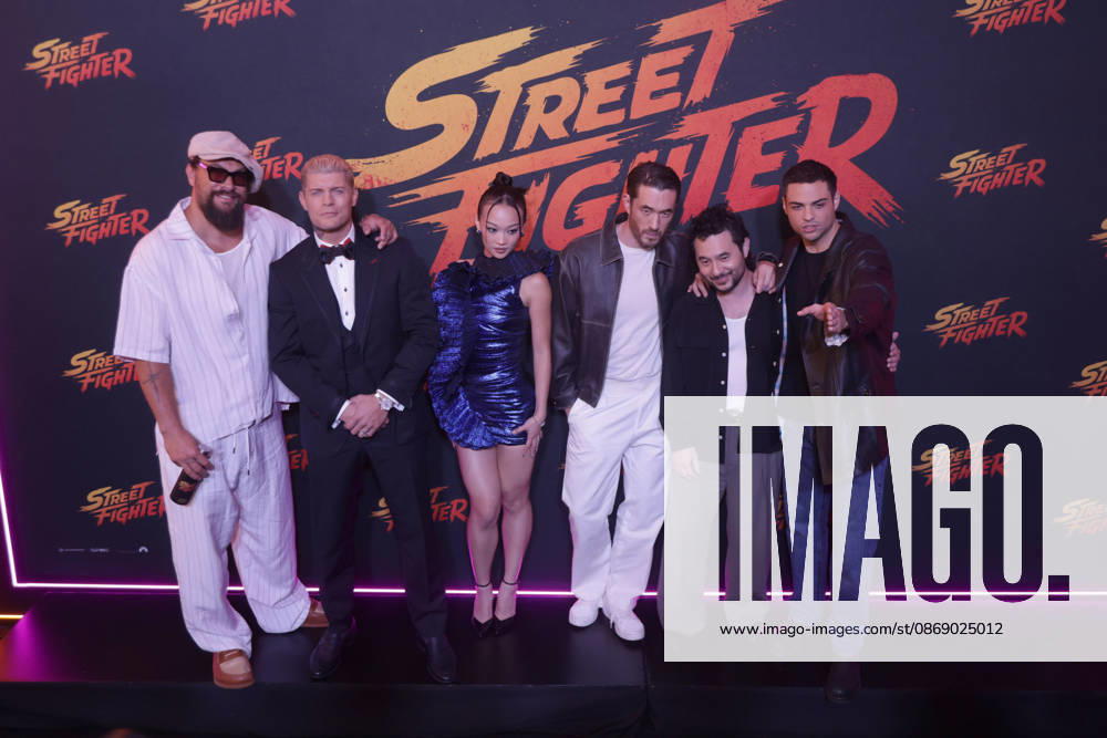 Street Fighter Red Carpet And Fan Event in Mexico City (L-R) Jason Momoa, Cody Rhodes, Callina Liang, Andrew Koji, Kitao Sakurai and Noah Centineo attend the official red carpet and fan event for the upcoming live-action film Street Fighter at Cinà polis Universidad on October 08, 2026 in Mexico City, Mexico. (Photo by Ismael Rosas Eyepix Group)