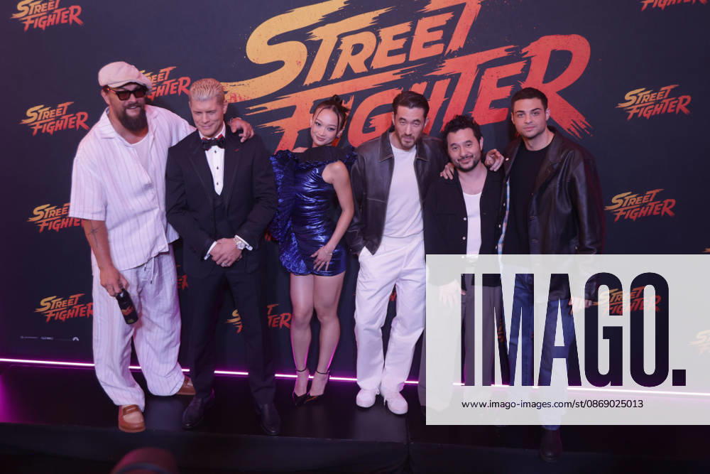 Street Fighter Red Carpet And Fan Event in Mexico City (L-R) Jason Momoa, Cody Rhodes, Callina Liang, Andrew Koji, Kitao Sakurai and Noah Centineo attend the official red carpet and fan event for the upcoming live-action film Street Fighter at Cinà polis Universidad on October 08, 2026 in Mexico City, Mexico. (Photo by Ismael Rosas Eyepix Group)