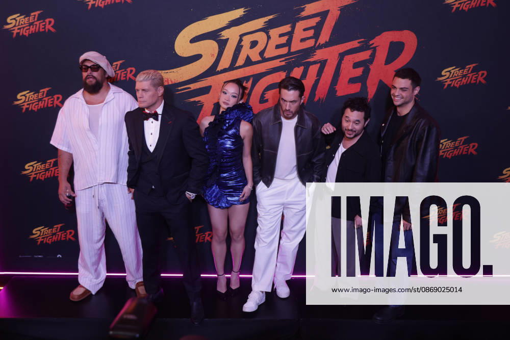 Street Fighter Red Carpet And Fan Event in Mexico City (L-R) Jason Momoa, Cody Rhodes, Callina Liang, Andrew Koji, Kitao Sakurai and Noah Centineo attend the official red carpet and fan event for the upcoming live-action film Street Fighter at CinÃ polis Universidad on October 08, 2026 in Mexico City, Mexico. (Photo by Ismael Rosas Eyepix Group)