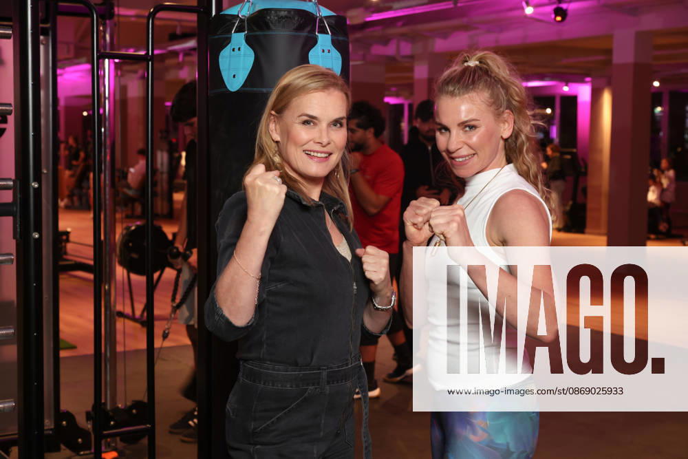 Actress Andrea Lüdke with boxer Natalie Zimmermann; fitness equipment instead of a red carpet—the Sports Club’s 20th fitness studio opened in Hamburg’s Poppenbüttel district, where celebrity guests immediately tried out the fitness and wellness equipment, including the ladies’ area, saunas, and relaxation pool, spread across 5,000 square meters, Hamburg