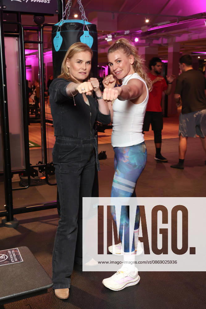 Actress Andrea Lüdke with boxer Natalie Zimmermann; fitness equipment instead of a red carpet—the Sports Club’s 20th fitness studio opened in Hamburg’s Poppenbüttel district, where celebrity guests immediately tried out the fitness and wellness equipment, including the ladies’ area, saunas, and relaxation pool, spread across 5,000 square meters, Hamburg