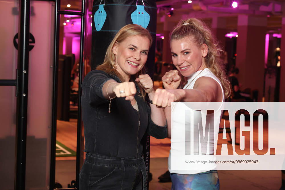 Actress Andrea Lüdke with boxer Natalie Zimmermann; fitness equipment instead of a red carpet—the Sports Club’s 20th fitness studio opened in Hamburg’s Poppenbüttel district, where celebrity guests immediately tried out the fitness and wellness equipment, including the ladies’ area, saunas, and relaxation pool, spread across 5,000 square meters, Hamburg