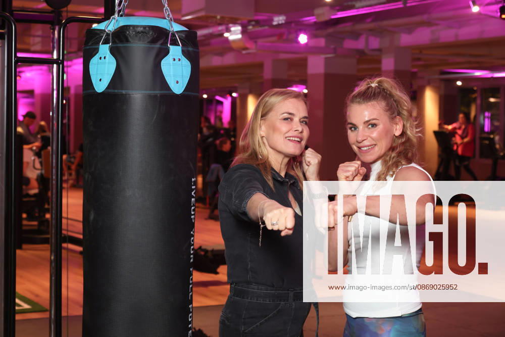Actress Andrea Lüdke with boxer Natalie Zimmermann; fitness equipment instead of a red carpet—the Sports Club’s 20th fitness studio opened in Hamburg’s Poppenbüttel district, where celebrity guests immediately tried out the fitness and wellness equipment, including the ladies’ area, saunas, and relaxation pool, spread across 5,000 square meters, Hamburg