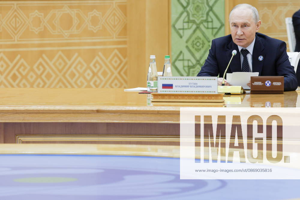 TURKMENISTAN, BALKAN PROVINCE - OCTOBER 9, 2026: Russia s President Vladimir Putin attends an expanded meeting of the CIS Council of Heads of State in Turkmenbashi Turkmenistan - ZUMAt113 20261009_zaa_t113_178