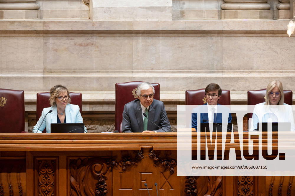 Portuguese Parliament President JOSE PEDRO AGUIAR-BRANCO sits at the presiding desk during the fortnightly debate with the prime minister at the Assembleia da Republica in Lisbon, Portugal, on October 9, 2026. The parliamentary sitting combines government-accountability questioning with a subsequent preparatory debate for the European Council. Lisbon Portugal - ZUMAr238 20261009_zip_r238_003