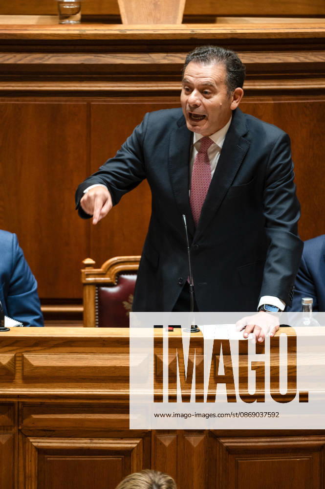 Portuguese Prime Minister LUIS MONTENEGRO gestures while speaking during a parliamentary debate at the Assembleia da Republica in Lisbon, Portugal, on October 9, 2026. The sitting includes the fortnightly debate with the prime minister, followed by a debate preparing Portugal s position for the European Council. Lisbon Portugal - ZUMAr238 20261009_zip_r238_009