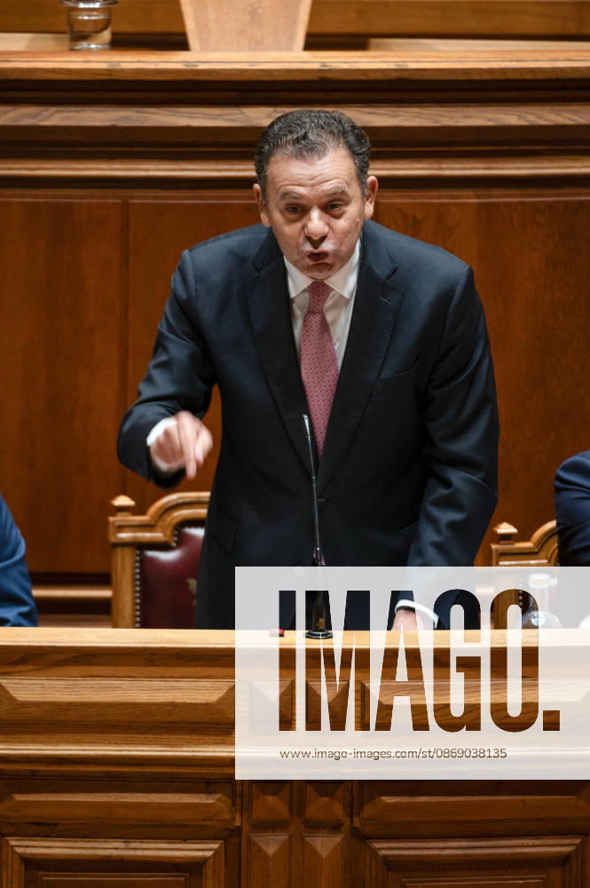 Portuguese Prime Minister LUIS MONTENEGRO gestures while speaking during a parliamentary debate at the Assembleia da Republica in Lisbon, Portugal, on October 9, 2026. The sitting includes the fortnightly debate with the prime minister, followed by a preparatory debate for the European Council. Lisbon Portugal - ZUMAr238 20261009_zip_r238_030